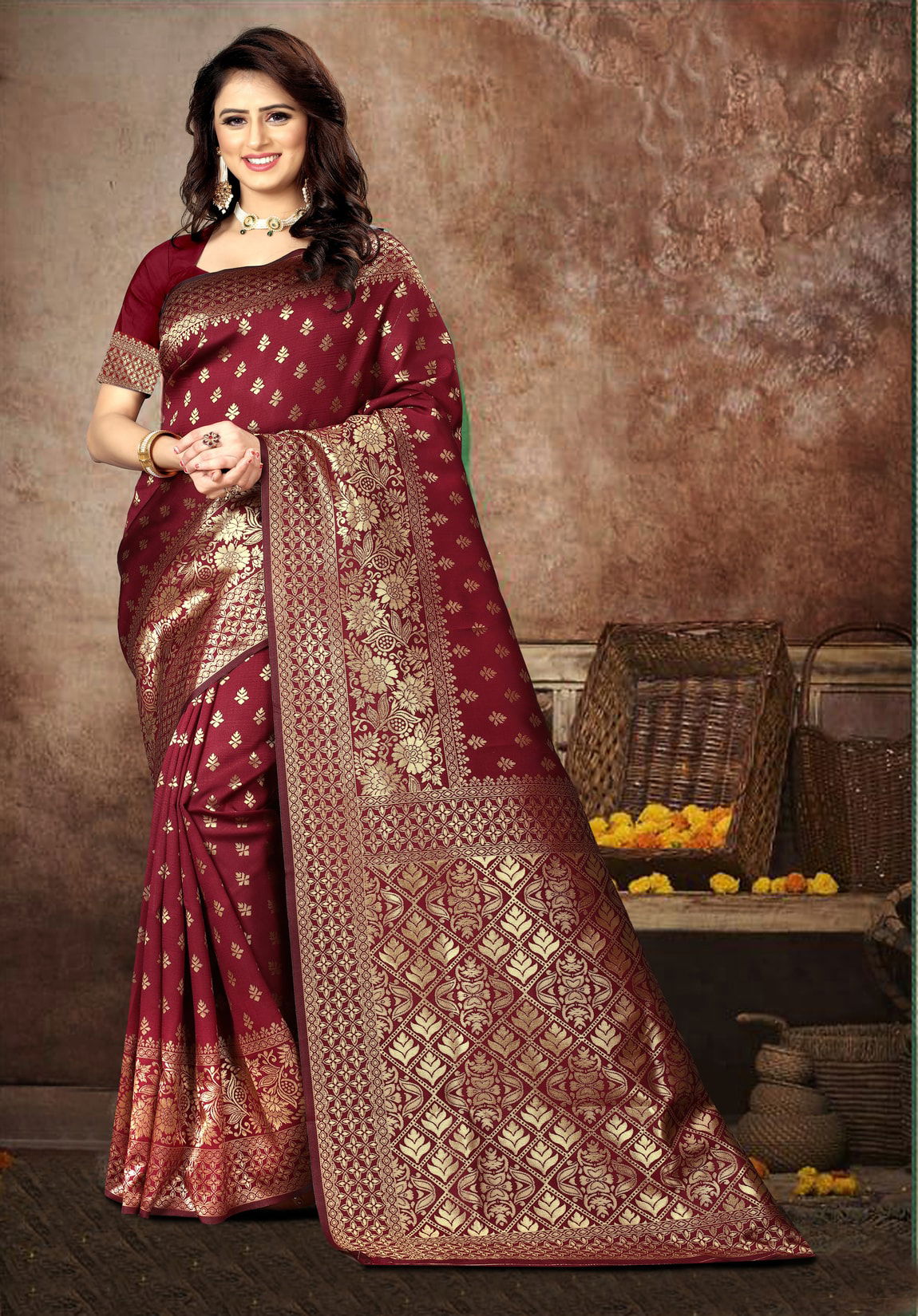 Bridal Wedding Wear Latest Designer Heavy Bnarasi Silk Saree Collection 